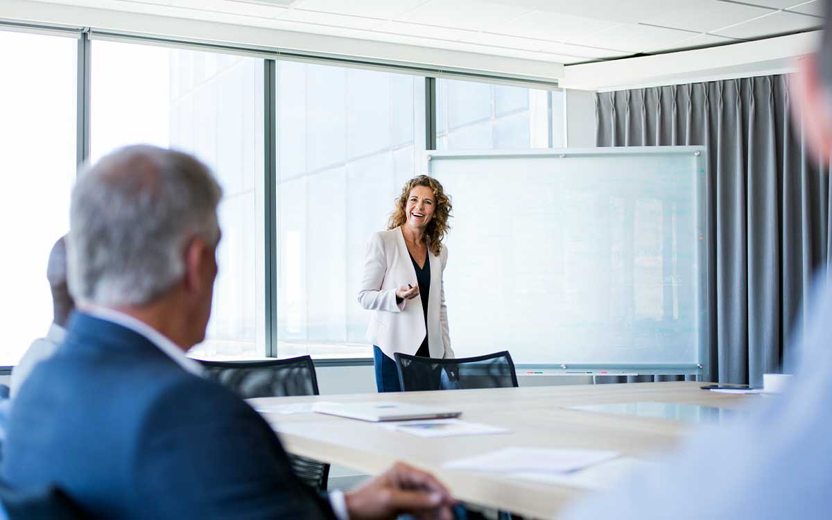 Businesswoman giving a presentation