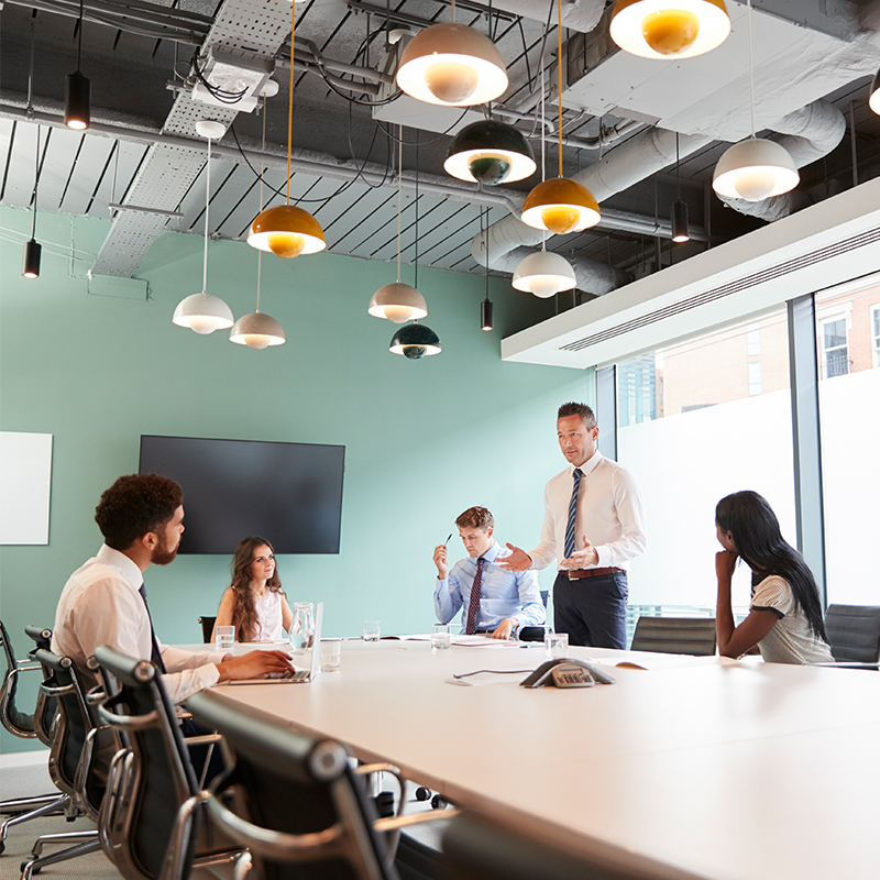 Colleagues In Meeting Room